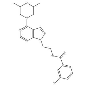 3-chloro-N-(2-(4-(2,6-dimethylmorpholino)-1H-pyrazolo[3,4-d]pyrimidin-1-yl)ethyl)benzamide结构式