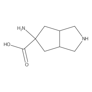 5-amino-2,3,3a,4,6,6a-hexahydro-1H-cyclopenta[c]pyrrole-5-carboxylic acid结构式