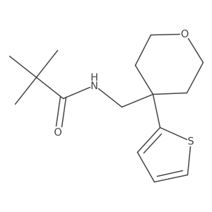 N-((4-(thiophen-2-yl)tetrahydro-2H-pyran-4-yl)methyl)pivalamide结构式