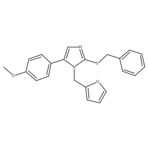 2-(benzylthio)-1-(furan-2-ylmethyl)-5-(4-methoxyphenyl)-1H-imidazole结构式