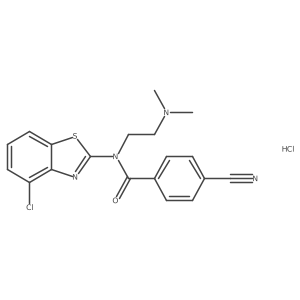 N-(4-chlorobenzo[d]thiazol-2-yl)-4-cyano-N-(2-(dimethylamino)ethyl)benzamide hydrochloride结构式