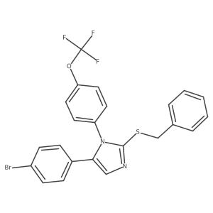 2-(benzylthio)-5-(4-bromophenyl)-1-(4-(trifluoromethoxy)phenyl)-1H-imidazole结构式
