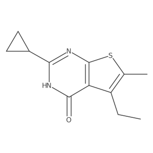 2-cyclopropyl-5-ethyl-6-methyl-3H,4H-thieno[2,3-d]pyrimidin-4-one结构式
