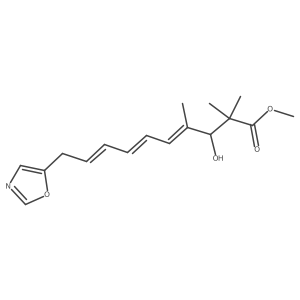 methyl (3R,4Z,6Z,8E)-3-hydroxy-2,2,4-trimethyl-10-(1,3-oxazol-5-yl)deca-4,6,8-trienoate结构式