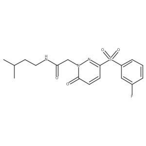 2-(3-((3-fluorophenyl)sulfonyl)-6-oxopyridazin-1(6H)-yl)-N-isopentylacetamide结构式
