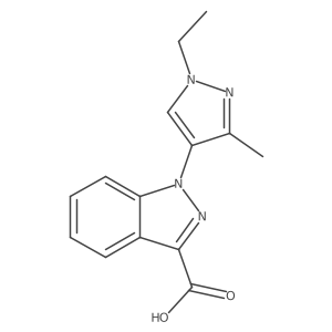 1-(1-ethyl-3-methyl-1H-pyrazol-4-yl)-1H-indazole-3-carboxylic acid Structure