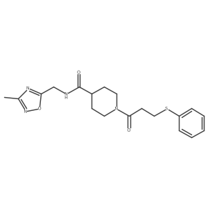 N-((3-methyl-1,2,4-oxadiazol-5-yl)methyl)-1-(3-(phenylthio)propanoyl)piperidine-4-carboxamide Structure