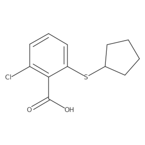 2-Chloro-6-(cyclopentylsulfanyl)benzoic acid Structure