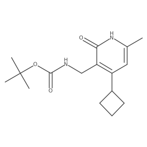 1,1-Dimethylethyl [(4-cyclobutyl-6-methyl-2-oxo-1,2-dihydro-3-pyridinyl)methyl]carbamate结构式
