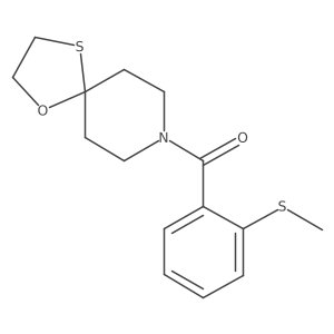 (2-(Methylthio)phenyl)(1-oxa-4-thia-8-azaspiro[4.5]decan-8-yl)methanone Structure