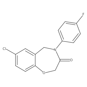 7-chloro-4-(4-fluorophenyl)-4,5-dihydro-1,4-benzoxazepin-3(2H)-one结构式