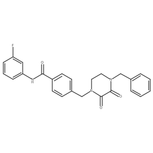 4-[(4-benzyl-2,3-dioxopiperazin-1-yl)methyl]-N-(3-fluorophenyl)benzamide结构式