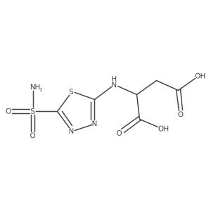 (2S)-2-[(5-sulfamoyl-1,3,4-thiadiazol-2-yl)amino]butanedioic acid结构式