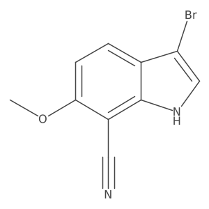 3-Bromo-6-methoxy-1H-indole-7-carbonitrile结构式