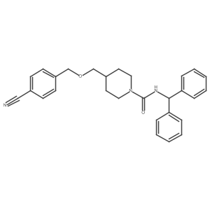 N-benzhydryl-4-(((4-cyanobenzyl)oxy)methyl)piperidine-1-carboxamide Structure