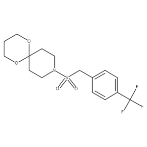9-((4-(Trifluoromethyl)benzyl)sulfonyl)-1,5-dioxa-9-azaspiro[5.5]undecane结构式