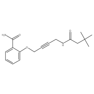 2-{[4-(3,3-Dimethylbutanamido)but-2-YN-1-YL]oxy}benzamide Structure