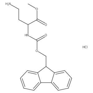 Methyl (S)-2-((((9H-fluoren-9-yl)methoxy)carbonyl)amino)-4-aminobutanoate hydrochloride结构式