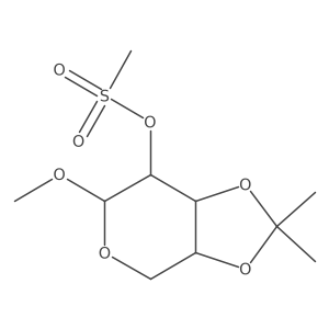 I(2)-L-Arabinopyranoside, methyl 3,4-O-(1-methylethylidene)-, 2-methanesulfonate结构式