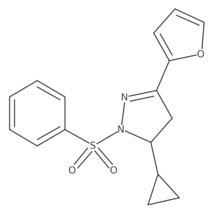 5-cyclopropyl-3-(furan-2-yl)-1-(phenylsulfonyl)-4,5-dihydro-1H-pyrazole结构式