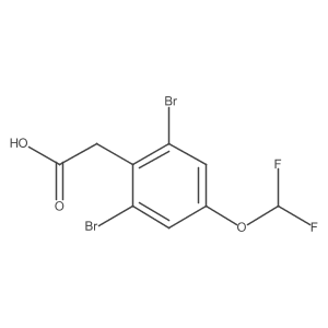 2,6-Dibromo-4-(difluoromethoxy)phenylacetic acid Structure