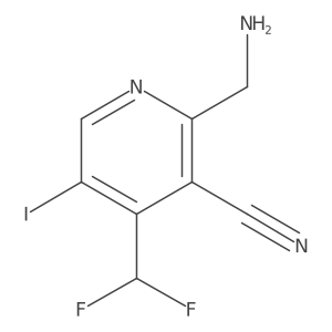 2-(Aminomethyl)-3-cyano-4-(difluoromethyl)-5-iodopyridine Structure