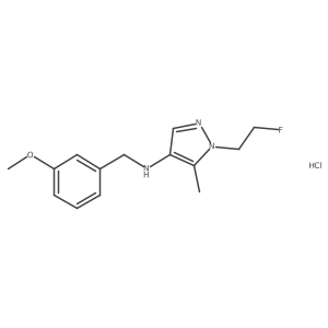 1-(2-fluoroethyl)-N-[(3-methoxyphenyl)methyl]-5-methylpyrazol-4-amine;hydrochloride Structure