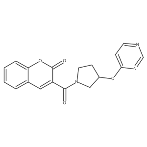 3-(3-(pyrimidin-4-yloxy)pyrrolidine-1-carbonyl)-2H-chromen-2-one结构式
