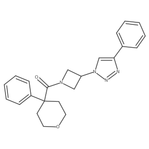 (3-(4-phenyl-1H-1,2,3-triazol-1-yl)azetidin-1-yl)(4-phenyltetrahydro-2H-pyran-4-yl)methanone结构式