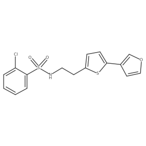 2-chloro-N-(2-(5-(furan-3-yl)thiophen-2-yl)ethyl)benzenesulfonamide Structure