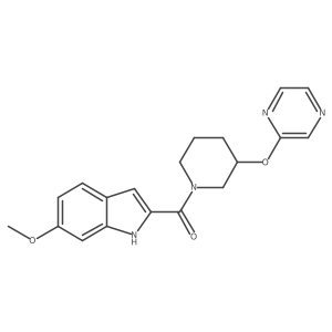 (6-methoxy-1H-indol-2-yl)(3-(pyrazin-2-yloxy)piperidin-1-yl)methanone结构式