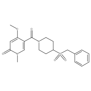 5-(4-(benzylsulfonyl)piperidine-1-carbonyl)-4-methoxy-1-methylpyridin-2(1H)-one结构式
