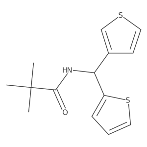 N-(thiophen-2-yl(thiophen-3-yl)methyl)pivalamide结构式