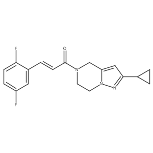 (E)-1-(2-cyclopropyl-6,7-dihydropyrazolo[1,5-a]pyrazin-5(4H)-yl)-3-(2,5-difluorophenyl)prop-2-en-1-one结构式