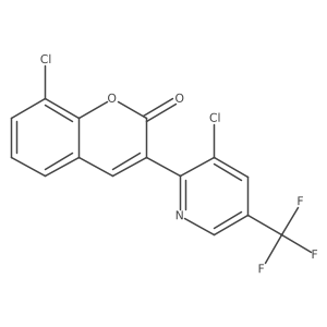 8-chloro-3-[3-chloro-5-(trifluoromethyl)pyridin-2-yl]-2H-chromen-2-one结构式
