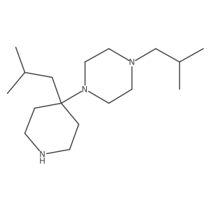 1-(2-Methylpropyl)-4-[4-(2-methylpropyl)piperidin-4-yl]piperazine结构式