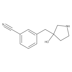 3-[(3-Hydroxypyrrolidin-3-yl)methyl]benzonitrile结构式