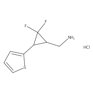 [2,2-Difluoro-3-(thiophen-2-yl)cyclopropyl]methanamine hydrochloride结构式