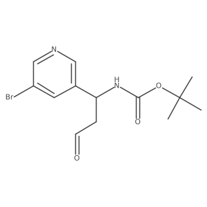 tert-butyl N-[(1S)-1-(5-bromopyridin-3-yl)-3-oxopropyl]carbamate结构式