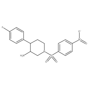 rac-(3R,4R)-4-(4-fluorophenyl)-1-(4-nitrobenzenesulfonyl)piperidin-3-amine结构式