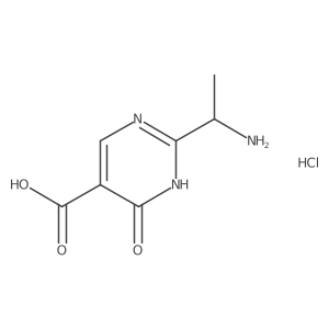 2-(1-Aminoethyl)-6-oxo-1H-pyrimidine-5-carboxylic acid;hydrochloride结构式