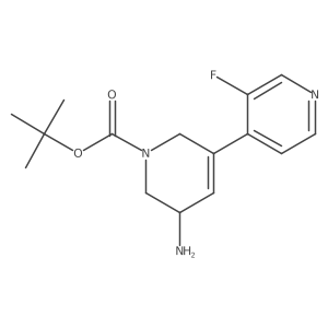 Tert-butyl 3-amino-5-(3-fluoropyridin-4-yl)-1,2,3,6-tetrahydropyridine-1-carboxylate结构式