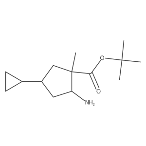 Tert-butyl 2-amino-4-cyclopropyl-1-methylcyclopentane-1-carboxylate结构式