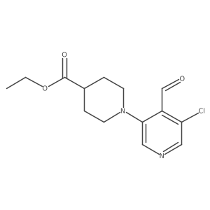 Ethyl 1-(5-chloro-4-formylpyridin-3-yl)piperidine-4-carboxylate结构式