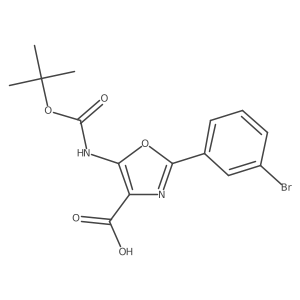 2-(3-Bromophenyl)-5-{[(tert-butoxy)carbonyl]amino}-1,3-oxazole-4-carboxylic acid结构式