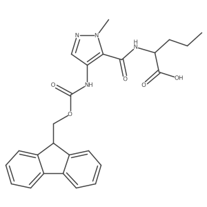 (2S)-2-{[4-({[(9H-fluoren-9-yl)methoxy]carbonyl}amino)-1-methyl-1H-pyrazol-5-yl]formamido}pentanoic acid结构式