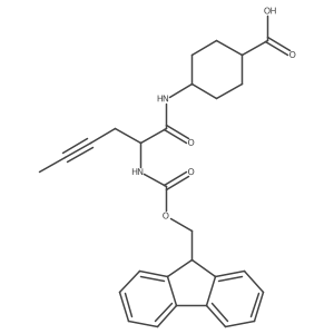 4-[2-({[(9H-fluoren-9-yl)methoxy]carbonyl}amino)hex-4-ynamido]cyclohexane-1-carboxylic acid Structure