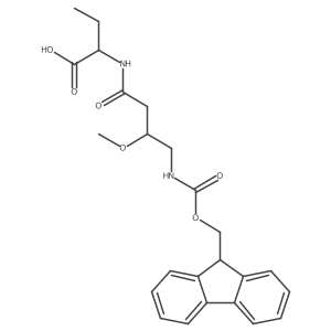(2R)-2-[4-({[(9H-fluoren-9-yl)methoxy]carbonyl}amino)-3-methoxybutanamido]butanoic acid Structure