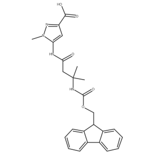 5-[3-({[(9H-fluoren-9-yl)methoxy]carbonyl}amino)-3-methylbutanamido]-1-methyl-1H-pyrazole-3-carboxylic acid Structure
