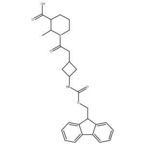 1-{2-[3-({[(9H-fluoren-9-yl)methoxy]carbonyl}amino)cyclobutyl]acetyl}-2-methylpiperidine-3-carboxylic acid结构式